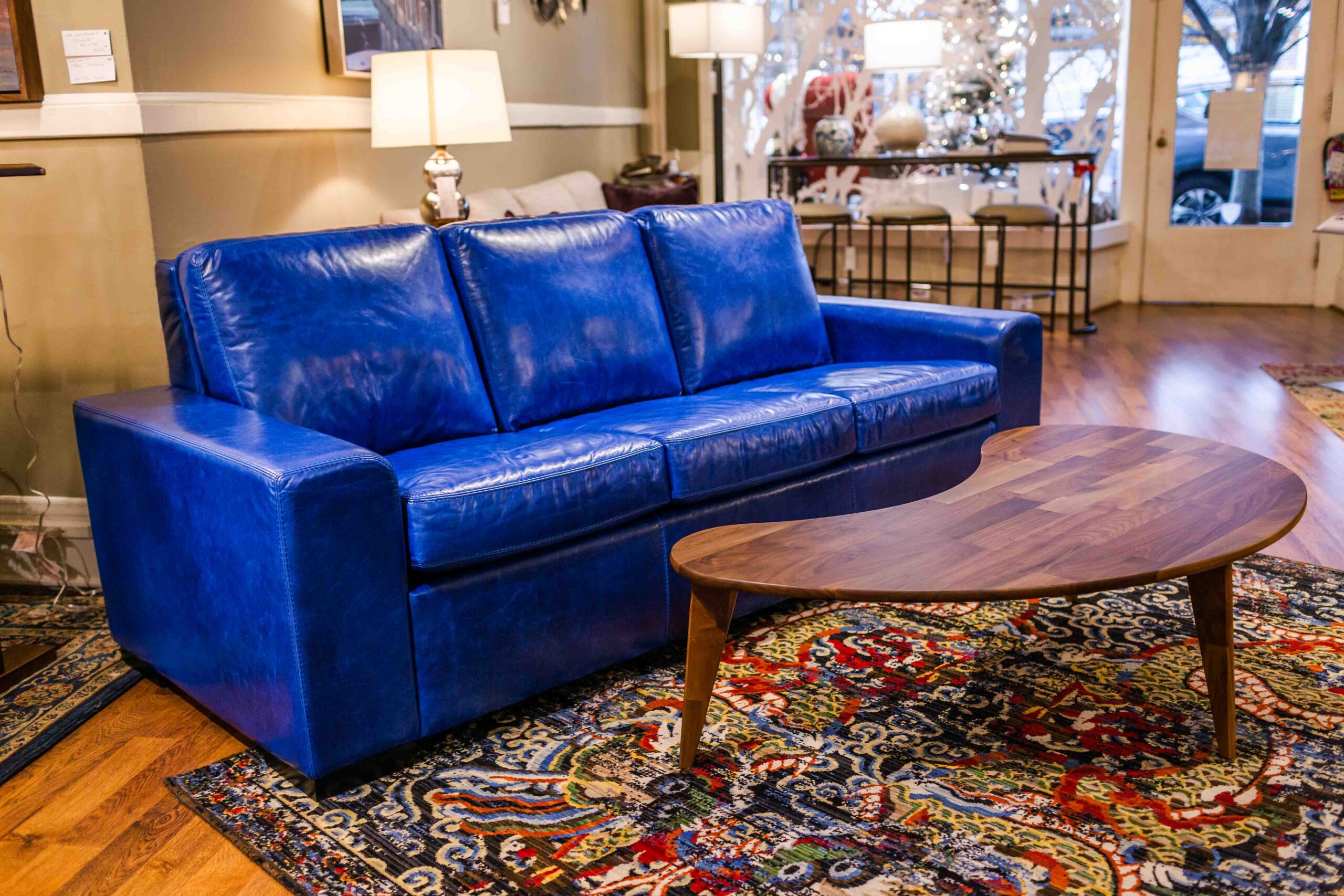 American Leather Blue Sofa