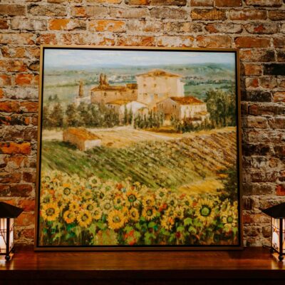 Farm & Sunflower Wall Art Painting