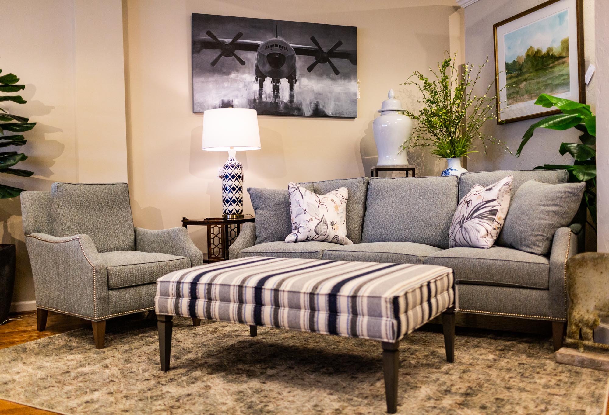 Huntington House SOHO Sofa and Terrance Ottoman