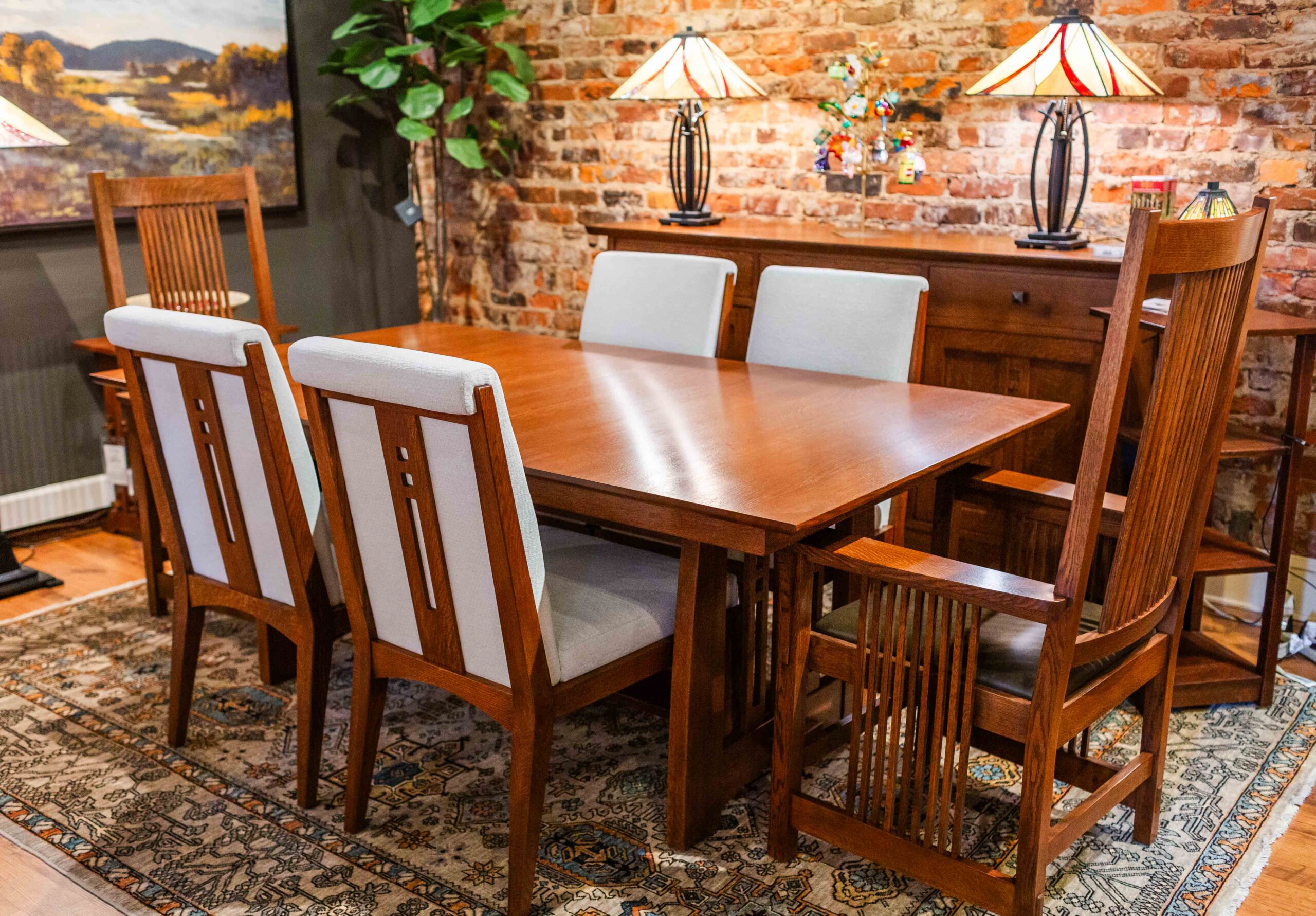SK Highlands dining table and Highlands Skye upholsered chairs