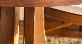 An area of a wooden stool