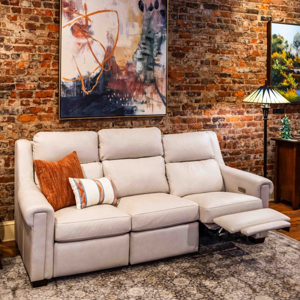 SK Power Sofa at the Reid's Fine Furnishing showroom in Roanoke