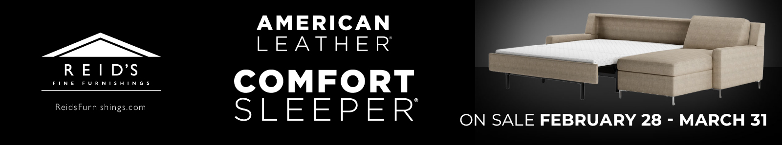 American Leather Comfort Sleeper Sale Desktop Promo