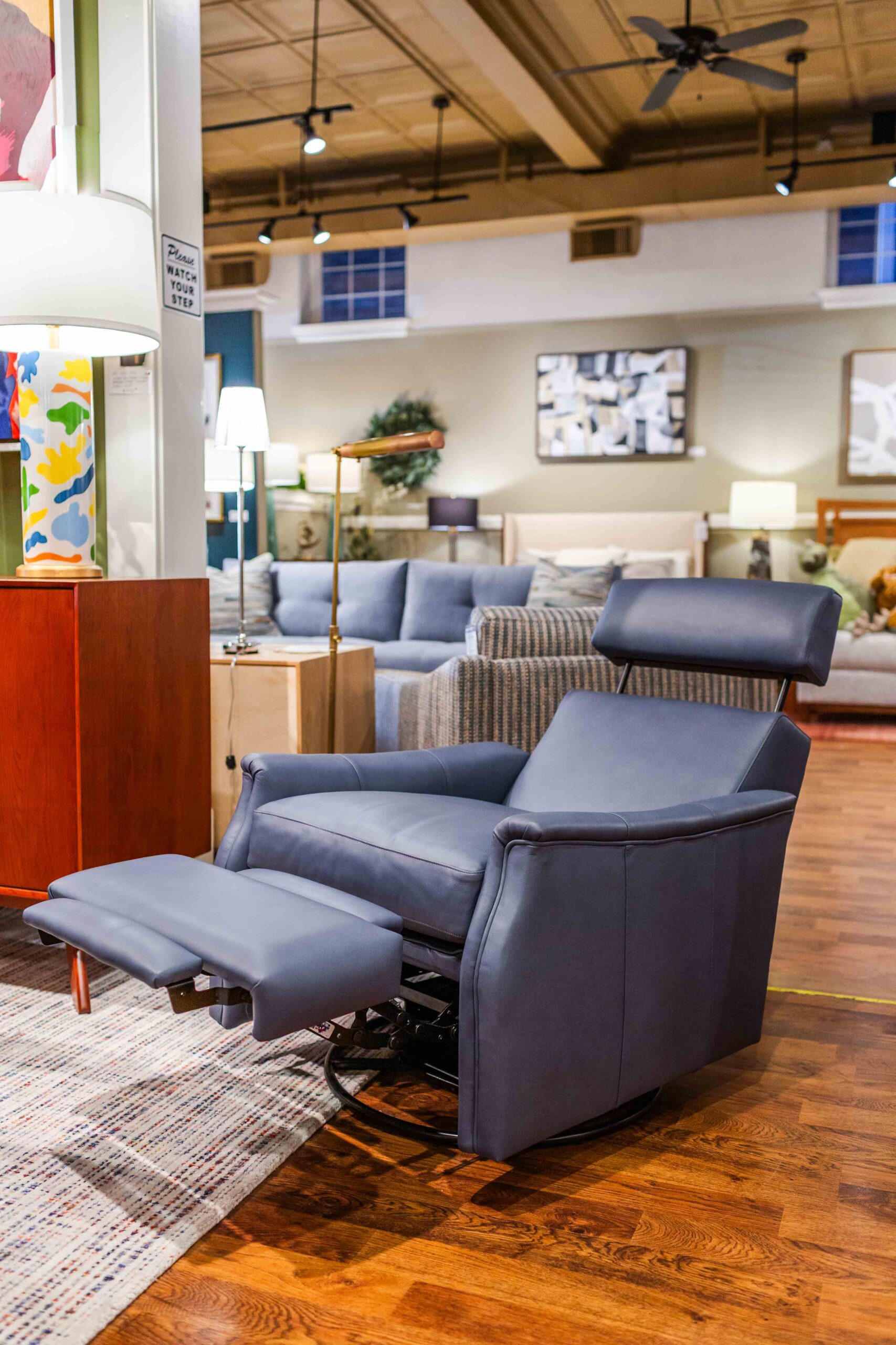 SK Laurel Saddle-Arm Swivel Recliner_open