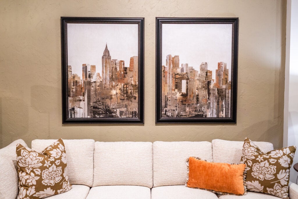 Cityscape wall art pair