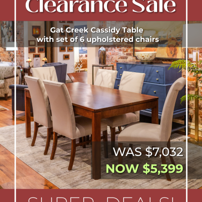 Gat Creek Cassidy Table with 6 Upholstered Dining Chairs