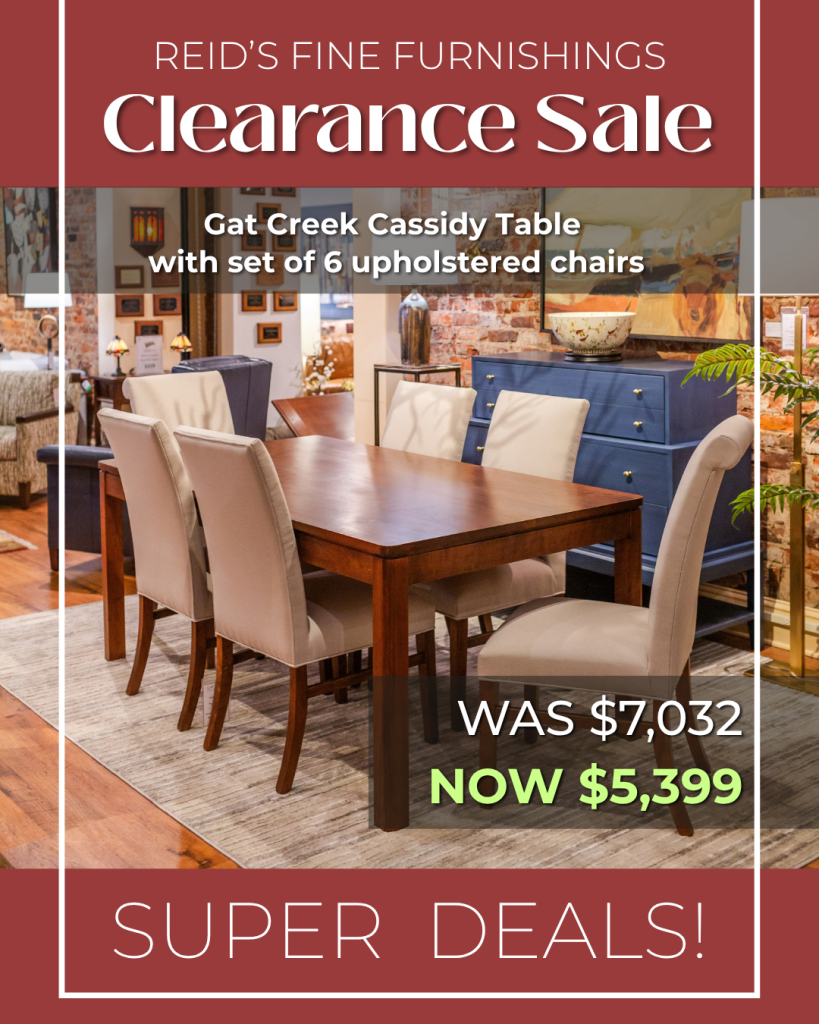 Gat Creek Cassidy Table with 6 Upholstered Dining Chairs